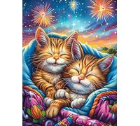 Two Cats Cuddling in Magical Forest Puzzle 500 Pezzi Gioco Educativo Familiare Per Ragazzi E Adulti Intelligenza Creativa Rilassamento Idea Regalo Per Figlio A Natale 500 PCS