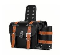 Two Color,Small,Borse Laterali in Pelle per Moto, Borsa Laterale Rovesciabile, Borse Laterali Impermeabili per Moto, con Borsa Portaborraccia, per Moto Universale