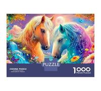 Two Colorful Horses in A Flower Waterfall Puzzle Da 1000 Pezzi Fine Horse Ideale Per I Regali Di Compleanno E Di Vacanza 38x26cm/1000pcs