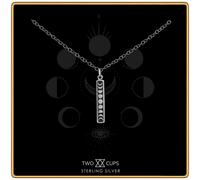 Two Cups Sterling Silver Moon Phase Necklace Lunar Necklace Moon Jewelry Full Moon Crescent Moon Small Celestial Pendant Antiqued Sterling Silve