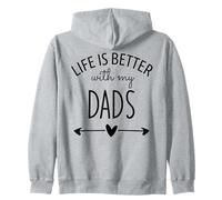 Two Dads Are Better Than One Dad Life is Better with My Dads Felpa con Cappuccio