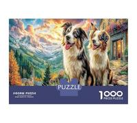 Two Dogs in Mountain Flowers 1000 Pezzi Puzzle Classici Per Adulti E Bambini ≥12 Anni Giochi Rilassamento E Intelligence Nature Pet Sfida Impossibile Regalo Amore Amico Hobby Creativo Tempo Libero 70x