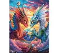 Two Dragons in A Magical Sky Puzzle 1000 Pezzi Rompicapo Creativo Artistico Science Fiction Magical Dream Stimolo Della Creatività Attività Per Il Tempo Libero Regalo Per Persone Creative 1000 PCS