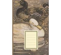 Two Ducks Illustration Lined Notebook: Vintage Theo van Hoytema Duck Illustration Ruled Journal for School, College, Journaling 6”x9” Cream Pages
