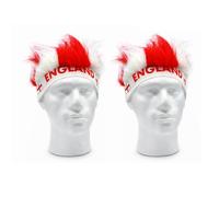 Two England - Fasce per capelli indossabili in tessuto elastico, con croce inglese, accessorio per tifosi inglesi, festa di San Giorgio, rugby, calcio, celebrazioni sportive
