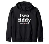 Two Fiddy 1776 USA Flag America 250th Anniversary Felpa con Cappuccio