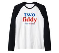 Two Fiddy 1776 USA Flag America 250th Anniversary Maglia con Maniche Raglan