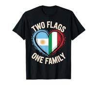 Two Flags One Family Argentinian Italian Roots Italy Maglietta