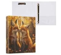 Two Foxes Kissing - Raccoglitore a 3 anelli, 3,8 cm, in PVC, con anello a D e tasca trasparente per articoli da ufficio, confezione da 1