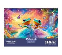 Two Frogs in Gowns Dancing with Butterflies Puzzle Da 1000 Pezzi Dream Frog Perfetto Per Le Serate Di Giochi, Adulti E Bambini 70x50cm/1000pcs