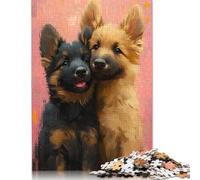 Two German Shepherd Puppies Puzzle Impossible 1000 Pezzi Decorazione Per La Casa. Rilassamento E Intelligence Per Adulti E Ragazzi Da 14 Anni 1000pcs (40x28cm)