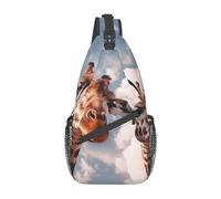 Two Giraffes Making Faces Print Unisex Zaino Monospalla Antifurto Sling Bag Regolabile Borsas A Spalla Per Treeking Escursionismo Sportiva Viaggio