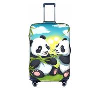 Two Happy Pandas - Coprivaligie con stampe alla moda, adatte per uso aziendale e all'aperto, bianco, L