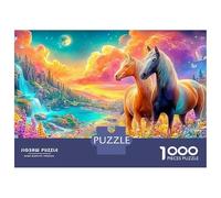 Two Horses in A Flower Valley Puzzle Da 1000 Pezzi Fine Horse Educativo E Di Sfida Per Bambini E Adulti 70x50cm/1000pcs