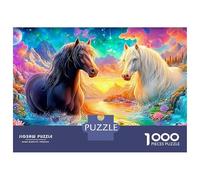 Two Horses in Magical Water Scene Puzzle Da 1000 Pezzi Fine Horse Qualità Premium, Ottimo Gioco Per Adulti E Bambini 70x50cm/1000pcs