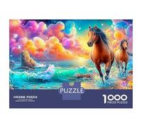 Two Horses Run on A Cosmic Beach Puzzle Da 1000 Pezzi Fine Horse Giocattolo Educativo Per Bambini Dai 12 Anni in Su E Adulti 38x26cm/1000pcs