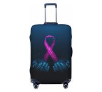 Two Human Hands are Hold Pink Ribbon Awareness - Copertura elastica per valigie, 45-81 cm, Nero , L