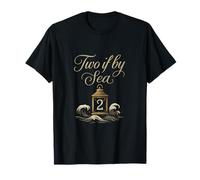 Two If By Sea - Lanterna dorata con grafica a onde Maglietta