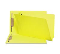 Two-Inch Capacity Fastener Folders, Straight Tab, Legal, Yellow, 50/Box