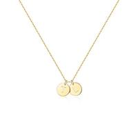 Two Initial Necklaces for Women, 14K Gold Plated Tiny Small Letter G Initial V Disc Pendant Necklace Jewelry Gifts for Women Teen Mothers Day Valentines Gifts for Her Female