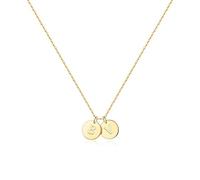Two Initial Necklaces for Women Teen Girls, 14K Gold Plated Tiny Small Letter F Initial L Disc Pendant Necklace Jewelry Gifts for Women Teenage Girlr, Mothers Day Valentines Gifts for Her Female
