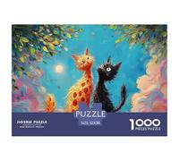 Two Kitten Playing on The Roof 1000 Pcs Cartone Robusto Puzzle Cozy Kitten Sfida Unica Gioco Creativo Puzzle Per Bambini 52x38cm/1000pcs
