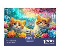 Two Kittens Nestled in A Flower-filled Basket Puzzle Da 1000 Pezzi Cute Pet Cat Giochi Di Puzzle Per La Famiglia Per Tutte Le Età 70x50cm/1000pcs