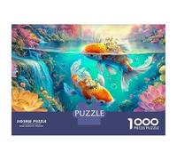 Two Koi Fish Under And Above Water Puzzle Da 1000 Pezzi Colorful Koi Classico E Sfidante, Regalo Per Tutte Le Età 70x50cm/1000pcs