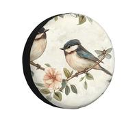 Two Little Birds Are On The Branch, copertura per pneumatici di scorta, impermeabile, antipolvere, universale, adatta per rimorchi, camper, SUV, camion, camper da 35,5 cm