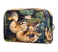Two Little Indian Runner Ducks - Trousse da donna, per articoli da toeletta da viaggio, grande, pratica borsa organizer con cerniera, Multi, 18.5x7.5x13cm/7.3x3x5.1in, Beauty case
