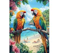Two Macaw Parrots on A Tropical Beach Puzzle 500 Pezzi Colorato Rompicapo Science Fiction Magical Dream Sfida Impossibile Per Amanti Del Puzzle Adulti Rilassamento Pressione Ridotta Idea Regalo Per L