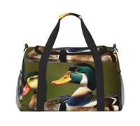 Two Mallard Ducks - Borsa da viaggio funzionale con stampa di due anatre, spaziosa, pieghevole, per weekender