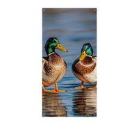 Two Mallard Ducks - Striscione per porta 90 x 180 cm, per feste, cartello di benvenuto stagionale, decorazione verticale da appendere per portico, ingresso, giardino, decorazione