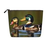Two Mallard Ducks - Trousse da viaggio versatile da viaggio con cerniera, organizer per accessori, Nero , Taglia unica, Beauty case