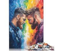 Two Men Forehead Touch Jigsaw Puzzle Impossibili 1000 Pezzi Decorazione Per La Casa. Rilassamento E Intelligence Per Adulti E Ragazzi Da 14 Anni 1000pcs (75x50cm)