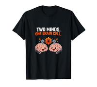 Two Minds One Brain Cell Couples - Stencil Divertente con Disegno di Coppie Maglietta