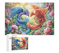 Two Mythical Birds Kissing in Bloom Puzzle 1000 Pezzi Per Adolescenti 14+ Gioco Educativo Pratica Del Ragionamento Regalo Per Studio 1000 PCS