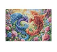 Two Mythical Birds Kissing in Bloom Puzzle 300 Pezzi Rompicapo Antistress Premium Pressione Ridotta Dopo Il Lavoro Attività Rigenerante Regalo Per Chi È Stressato 300 PCS
