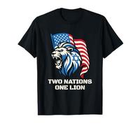 Two Nations One Lion - Design Patriottico USA Israele Maglietta