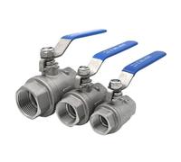 Two Pieces Model Ball Valve 304 316L Stainless Steel Full Bore BSPT1/4"3/8"1/2"3/4"1"1.5" Female Thread DN15 DN20 DN25 DN32 DN40(3/8",SS304)
