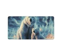 Two Polar Bears - Tappetino per mouse da gioco, grande, antiscivolo, per scrivania, lavoro, casa, 30 x 60 cm