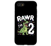 Two Rawr I'm 2 Years T Rex Dinosaur 2nd Birthday Boys Custodia per iPhone SE (2020) / 7 / 8