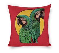 Two Red Parrots Federa per Cuscino con Cerniera Cuscino Copricuscini Elegante Federe De Cuscini per Divani Camera da Letto Letto 45X45Cm