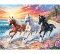 Two Running Horses Rompicapo 300 Pezzi Per Nonni E Nipoti Fantastic Beasts Cartone Rigido Esercizio Mentale Per Serate in Famiglia Da Passatempo Con Poster Incluso 300 PCS
