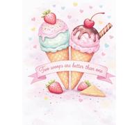 Two Scoops Are Better Than One: Guestbook Icecream Party Theme Suitable For Twins, 2nd Birthday And Engagement Celebration. Beautifully Illustrated.