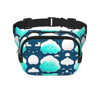 Two Shy Clouds - Marsupio quadrato a doppio strato per attività all'aria aperta come sport, viaggi, escursionismo, ciclismo, Nero , Taglia unica