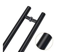 Two-Sided Door Hardware Set for Wooden Glass Metal Door,Round Anti-Rust, Fingerprint Resistant Handle Grip, 20/23.5/31.5/39/47/59 in Long(Black,60cm/23 5/8"-40cm)