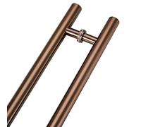 Two-Sided Door Hardware Set for Wooden Glass Metal Door,Round Anti-Rust, Fingerprint Resistant Handle Grip, 20/23.5/31.5/39/47/59 in Long(Rose Gold,100cm/39 3/8-70cm)