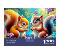Two Squirrels Set Puzzle Premium Da 1000 Pezzi, Cute Animal Couple, Impossibile, Difficile, Stimolante, Stress, Allenamento Mentale, Giochi Da Tavolo, Intrattenimento 70x50cm/1000pcs