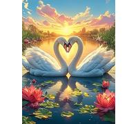 Two Swans Forming A Heart in A Lotus Pond Rompicapo 1000 Pezzi Impossibile Cartone Di Alta Qualità Senza Polvere Wildlife Pet Per Sfida Tra Amici Per Serate A Tema Edizione Limitata 1000 P